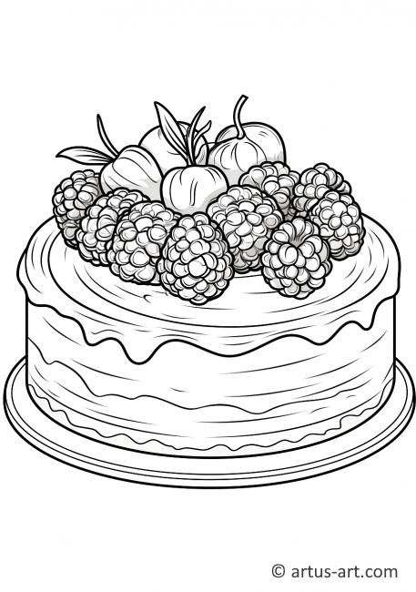 Página para colorir de Cheesecake de Framboesa